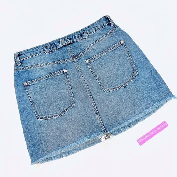 Free People - Rugged A-Line Denim Mini Skirt in Blue size 29 - Picture 8 of 14
